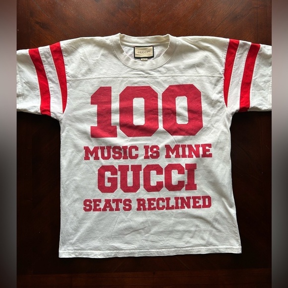 Gucci Other - Gucci White Tee with Red Number Design UNISEX  
100 music is mine